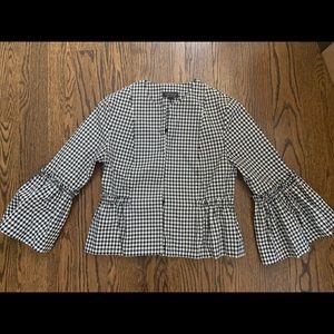 Topshop, size 4, ruffle boxy cropped bell sleeve jacket